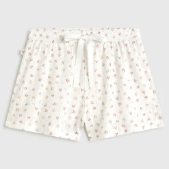 Short algodón canalé estampado floral Fabiana