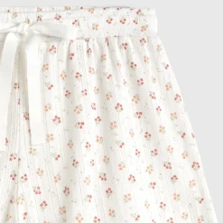 Short algodón canalé estampado floral Fabiana