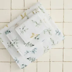 Toalla de baño algodón estampado hojas Foloto