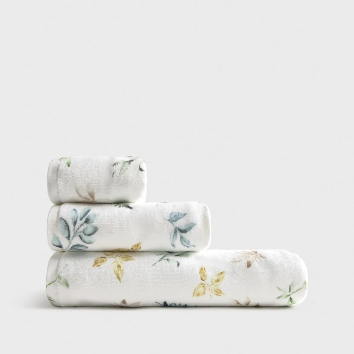 Toalla de baño algodón estampado hojas Foloto