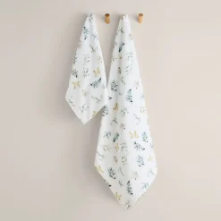 Toalla de baño algodón estampado hojas Foloto