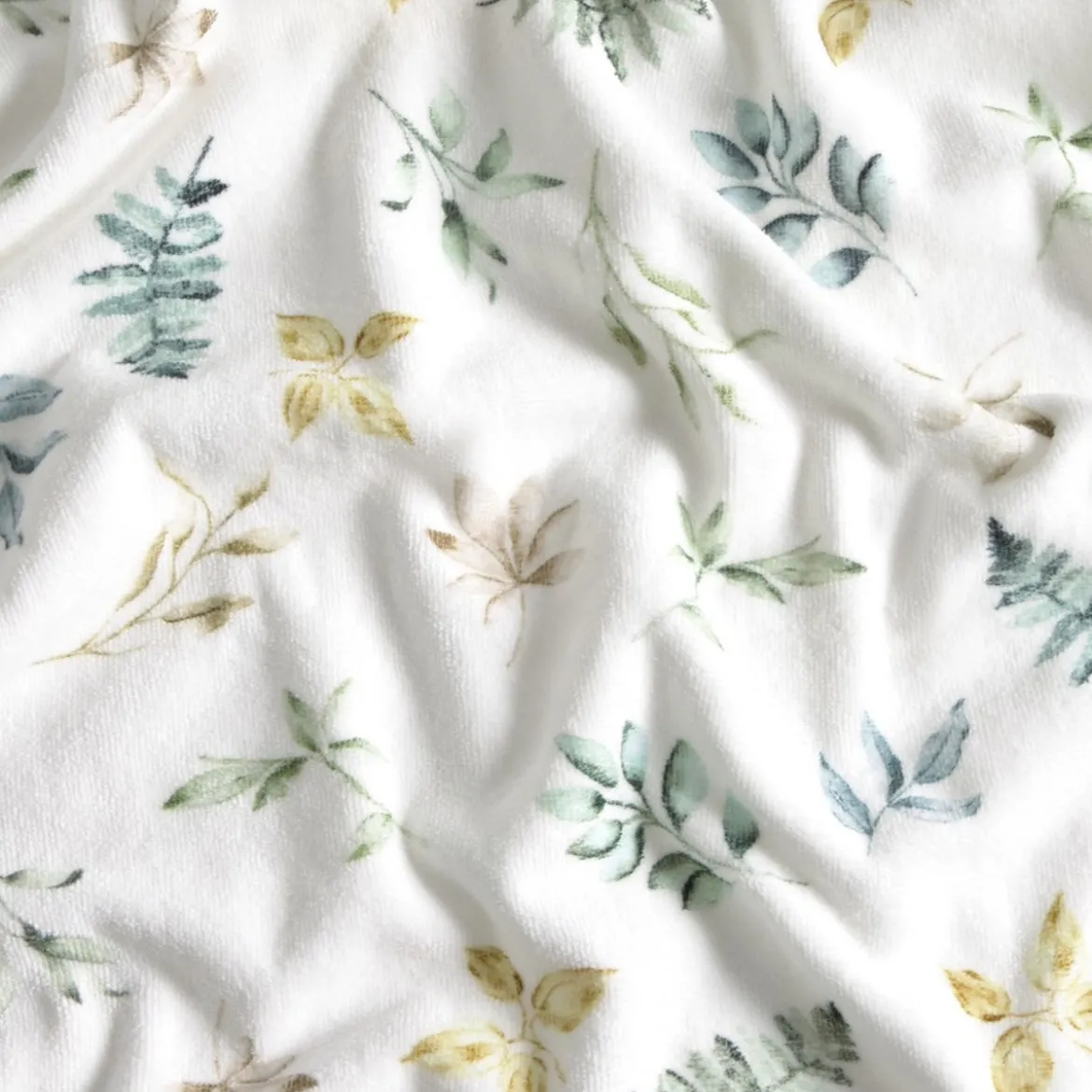 Toalla de baño algodón estampado hojas Foloto
