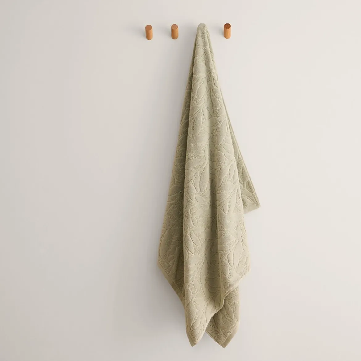 Toalla de baño algodón jacquard hojas Folior