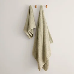 Toalla de baño algodón jacquard hojas Folior