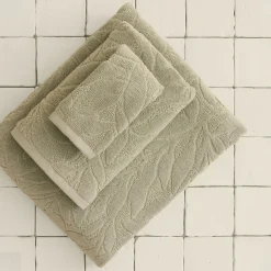 Toalla de baño algodón jacquard hojas Folior