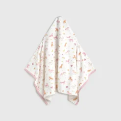 Toalla de baño algodón rizo capucha unicornios Unela
