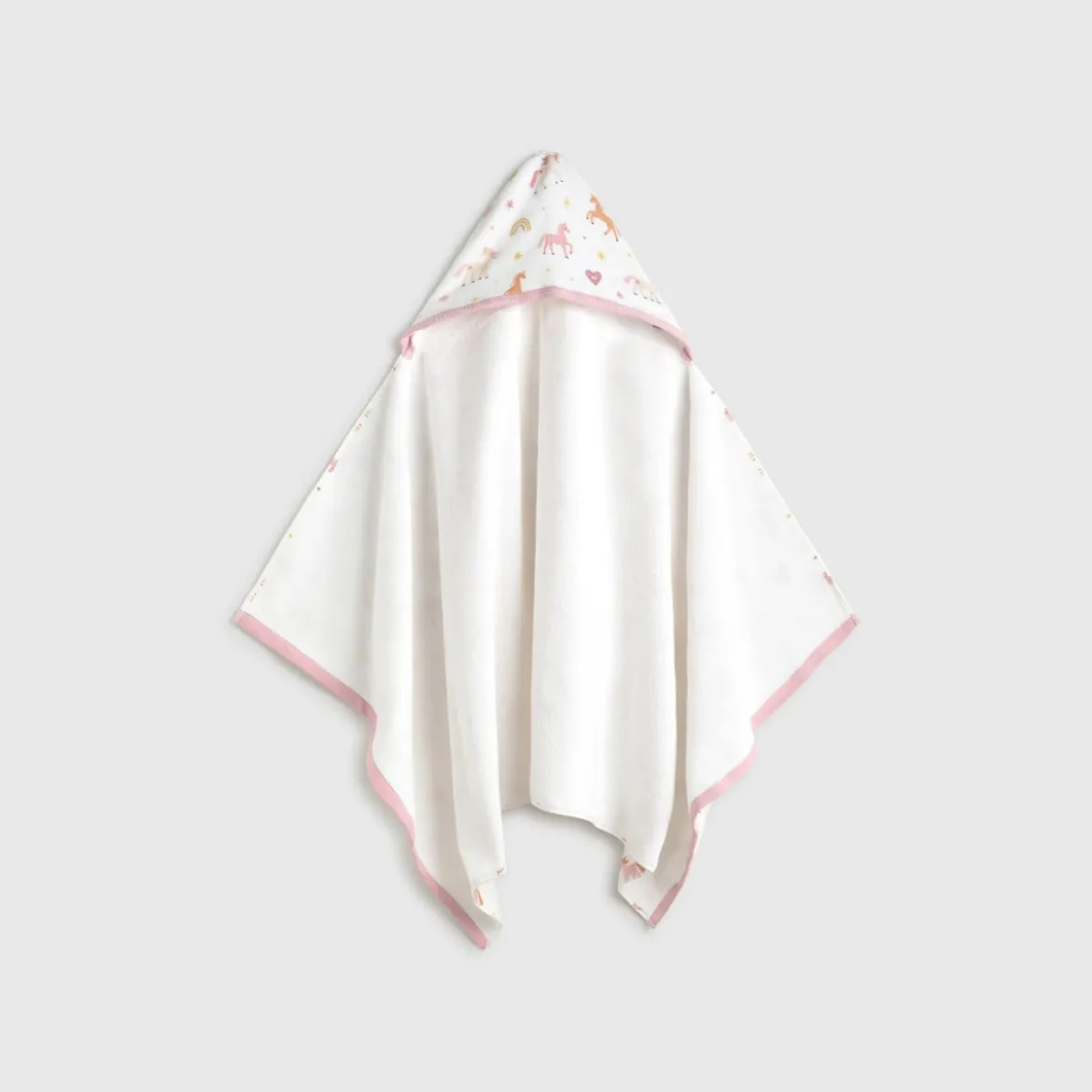 Toalla de baño algodón rizo capucha unicornios Unela