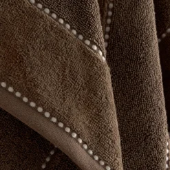 Toalla de baño algodón velour bordado rayas Meto