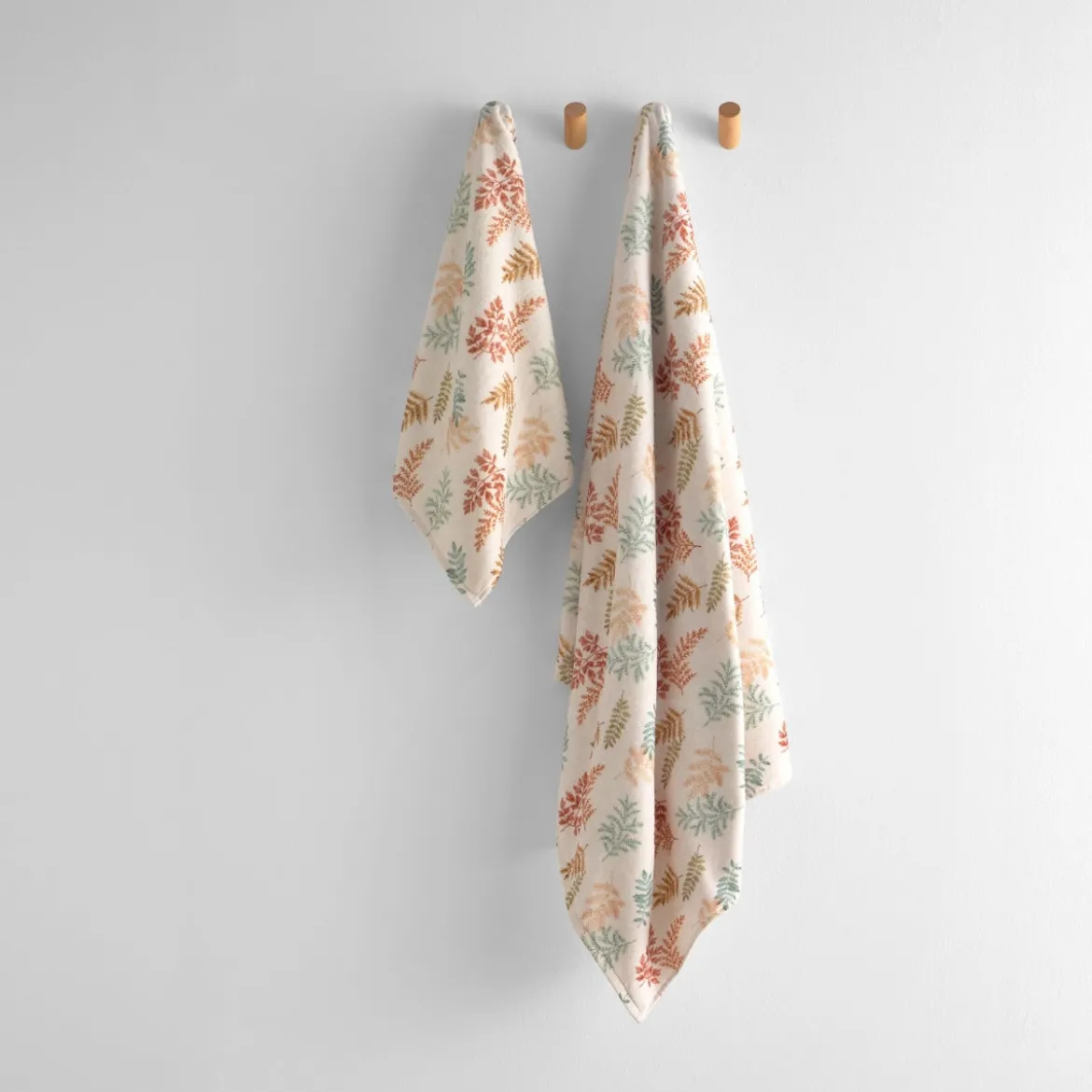 Toalla de baño algodón velour estampado hojas Seafto