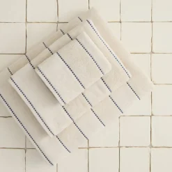 Toalla de baño algodón velour rayas Meto