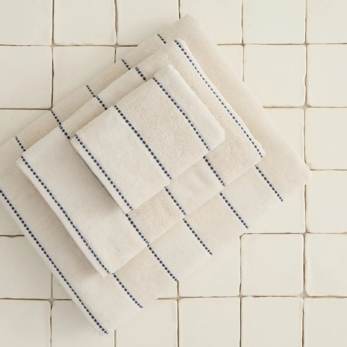 Toalla de baño algodón velour rayas Meto