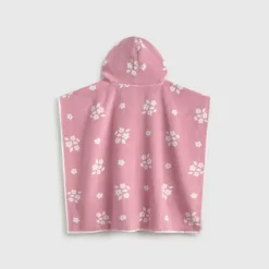 Toalla poncho algodón flores Florgri